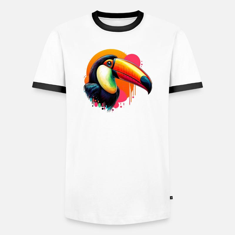 Toucan - Men's Ringer Shirt - white/black