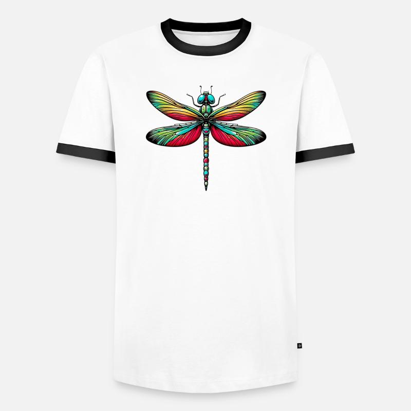 Dragonfly - Men's Ringer Shirt - white/black
