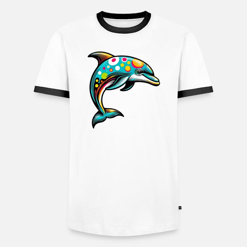 Dolphin - Men's Ringer Shirt - white/black