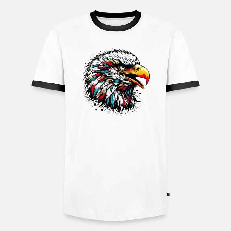 Eagle - Men's Ringer Shirt - white/black