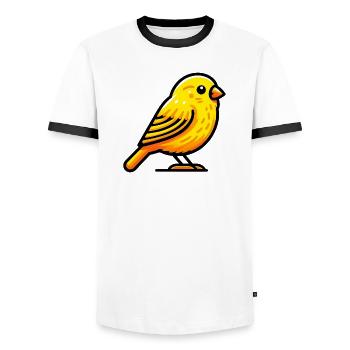 Canary - Men's Ringer Shirt - white/black - Front - AI Model Female 172 light (172cm) & AI Model Male 178 dark (178cm)