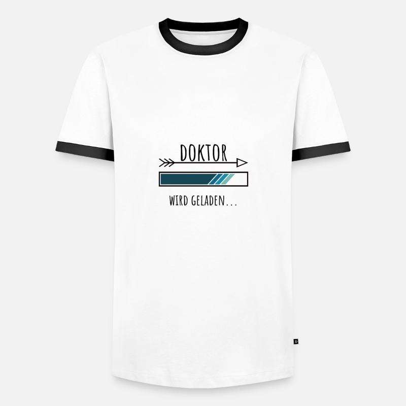 Doktoranten Geschenk Studium - Männer Kontrast-T-Shirt - Weiß/Schwarz