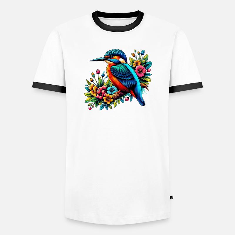 Eisvogel - Männer Kontrast-T-Shirt - Weiß/Schwarz