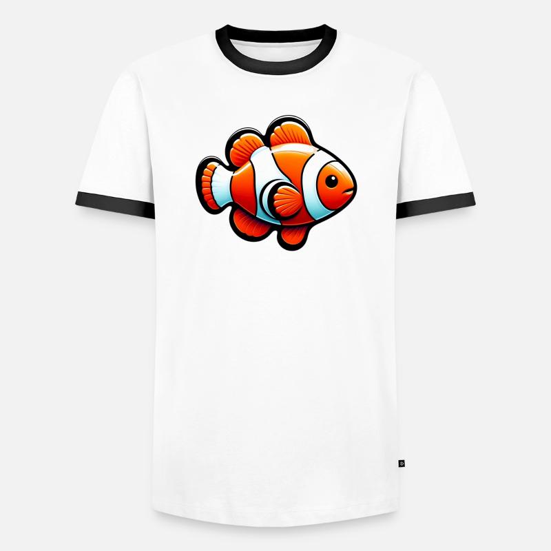 Clownfisch - Männer Kontrast-T-Shirt - Weiß/Schwarz