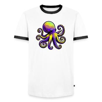 Krake - Männer Kontrast-T-Shirt - Weiß/Schwarz - Vorne - AI Model Female 172 light (172cm) & AI Model Male 178 dark (178cm)