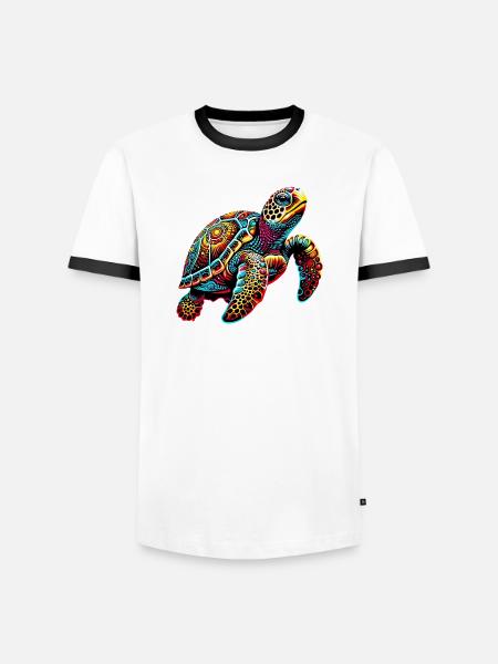 Turtle - Men's Ringer Shirt - white/black