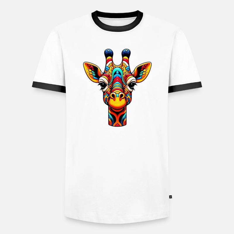 Giraffe - Men's Ringer Shirt - white/black