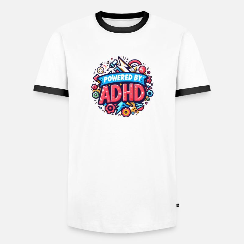 ADHD - Men's Ringer Shirt - white/black