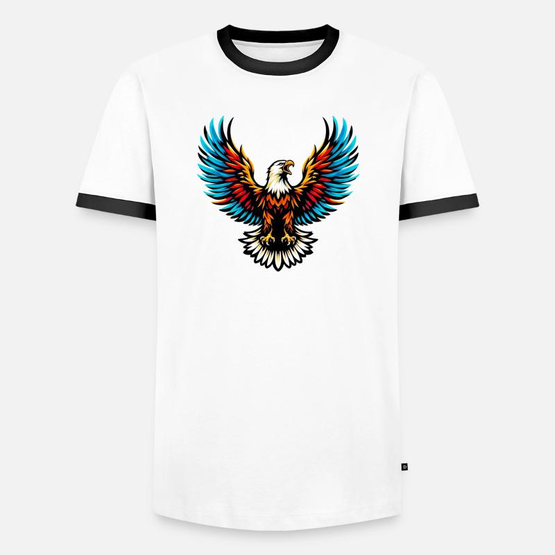 Eagle - Men's Ringer Shirt - white/black