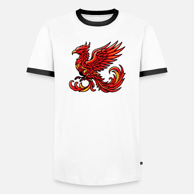 Red Phoenix - Men's Ringer Shirt - white/black