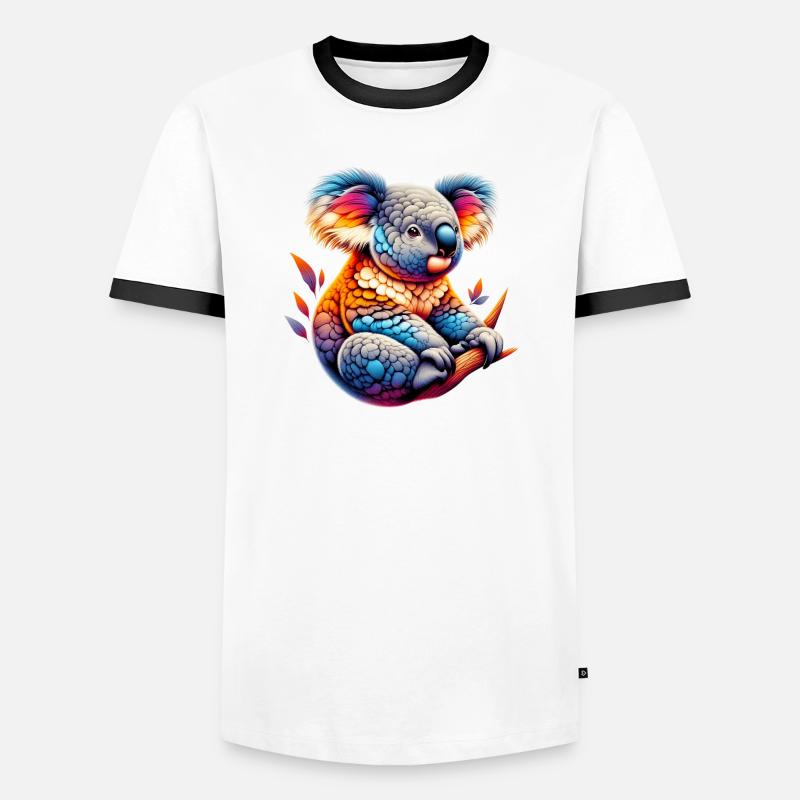 Koala - Men's Ringer Shirt - white/black
