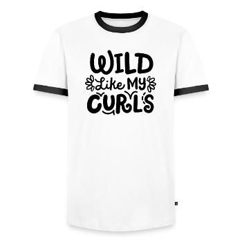 Locken lockiges Haar - Männer Kontrast-T-Shirt - Weiß/Schwarz - Vorne - AI Model Female 172 light (172cm) & AI Model Male 178 dark (178cm)