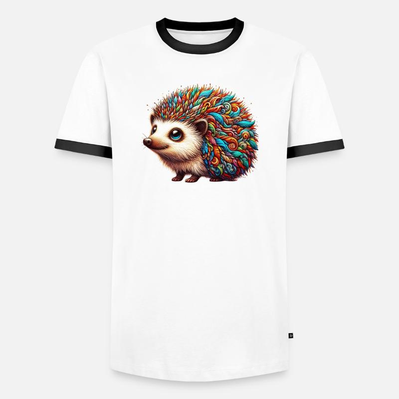 Hedgehog - Men's Ringer Shirt - white/black