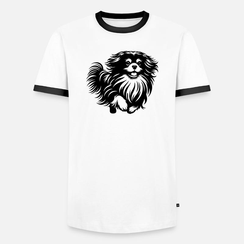 Tibetan Spaniel - Men's Ringer Shirt - white/black