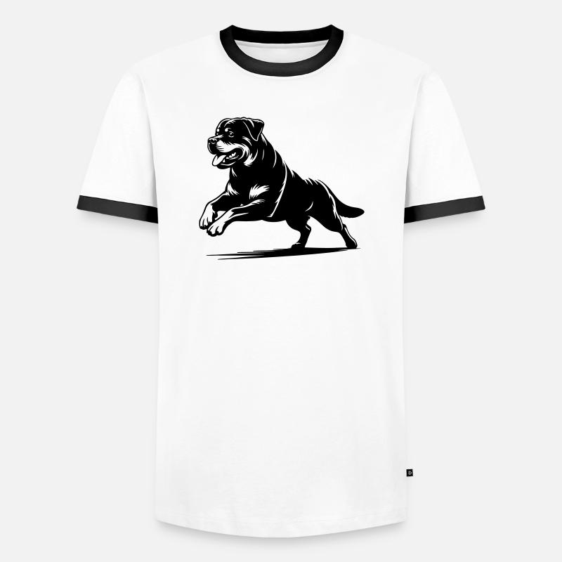 Rottweiler - Men's Ringer Shirt - white/black