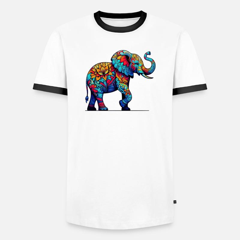 Elephant - Men's Ringer Shirt - white/black