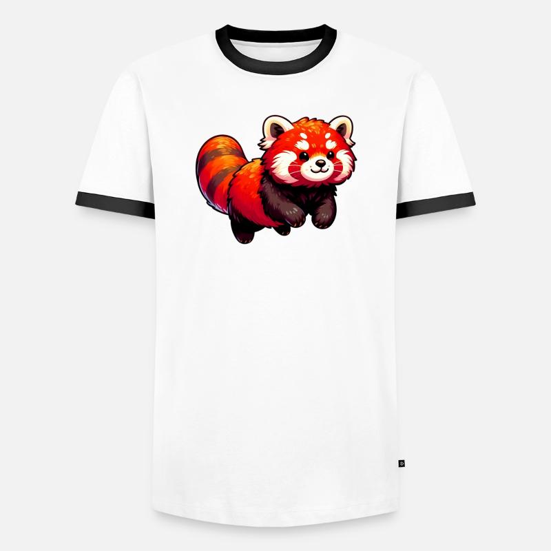 Red panda - Men's Ringer Shirt - white/black