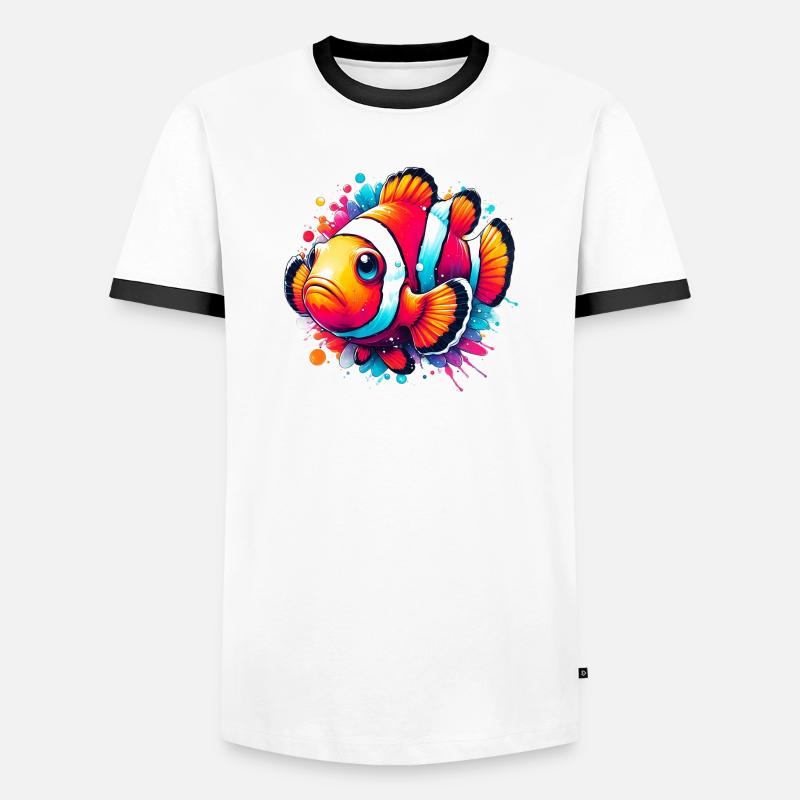 Clownfisch - Männer Kontrast-T-Shirt - Weiß/Schwarz