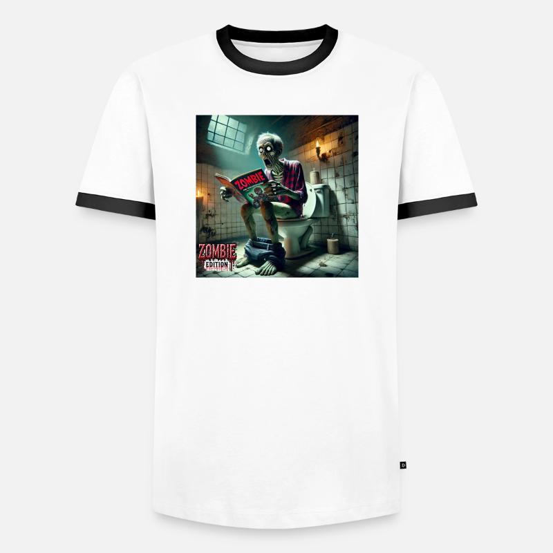 Zombie Loo - Men's Ringer Shirt - white/black