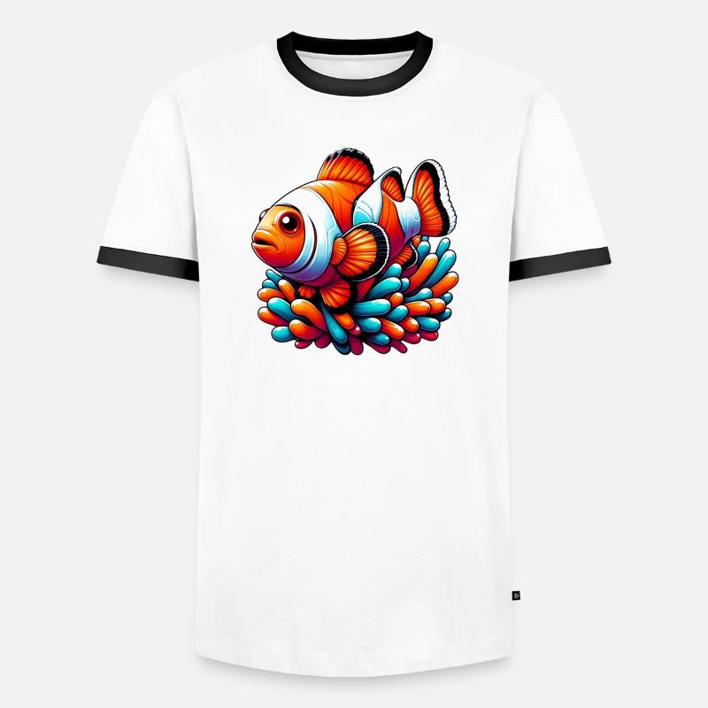 Clownfisch - Männer Kontrast-T-Shirt - Weiß/Schwarz