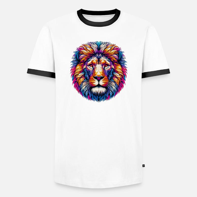 Lion - Men's Ringer Shirt - white/black