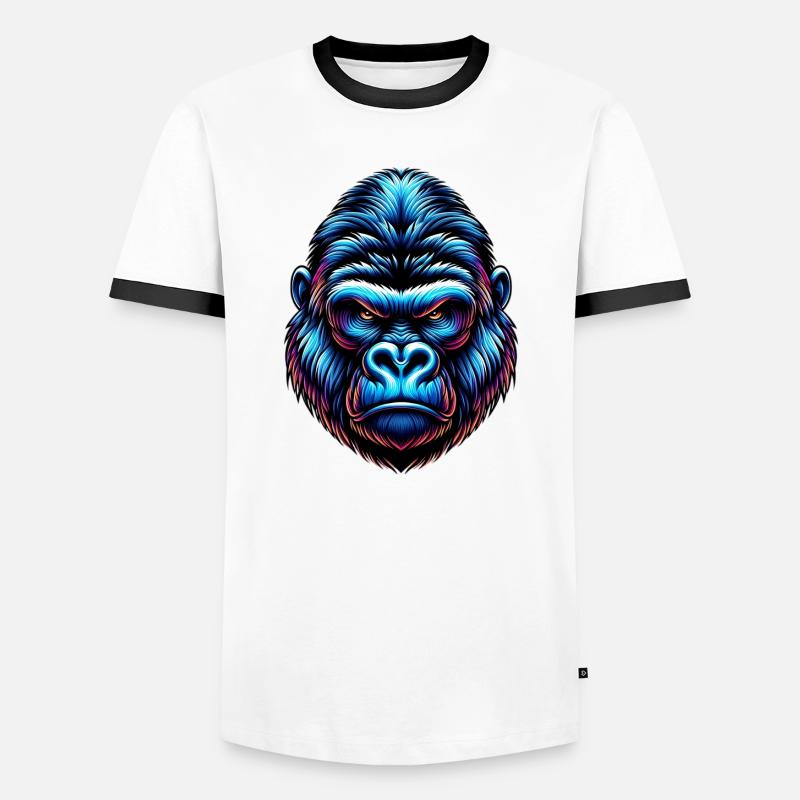 Gorilla - Männer Kontrast-T-Shirt - Weiß/Schwarz