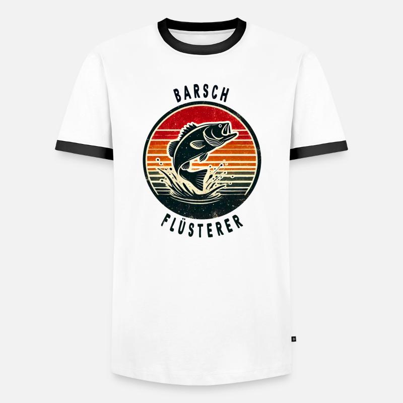 Barsch Flüsterer Design - Männer Kontrast-T-Shirt - Weiß/Schwarz