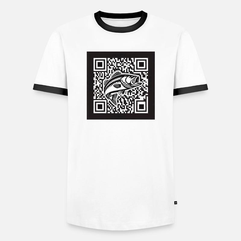 Design de code QR Perch - T-shirt contrasté Homme - blanc/noir