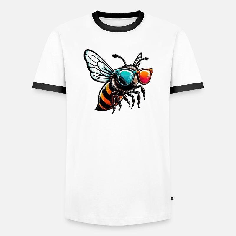 Bee - Men's Ringer Shirt - white/black