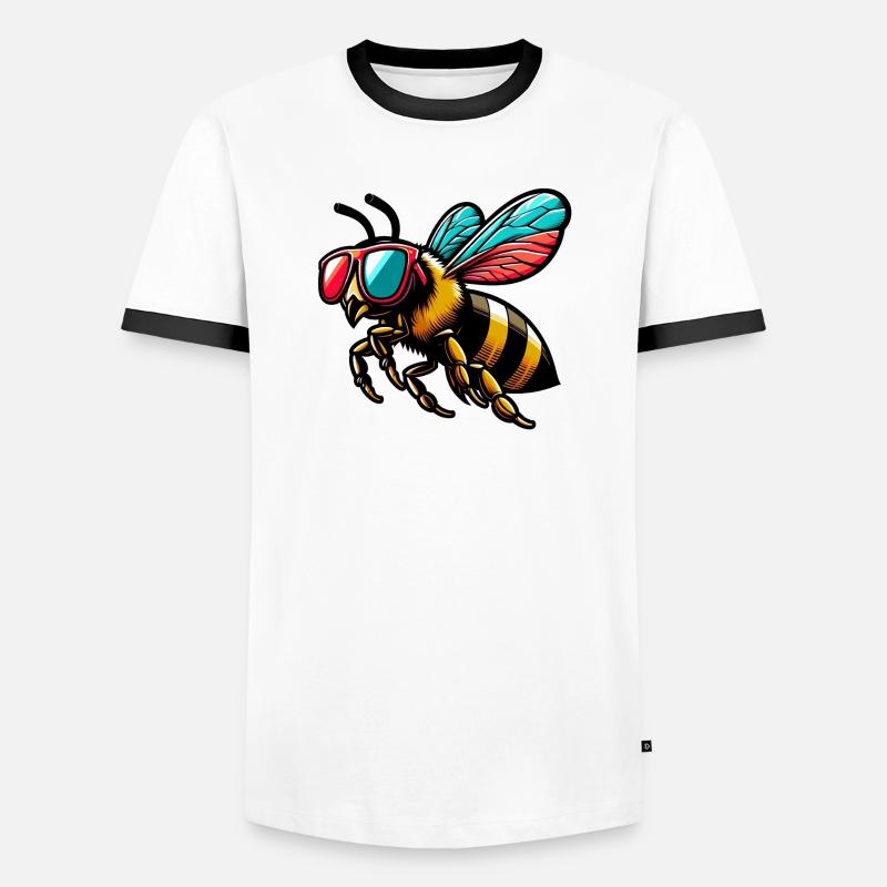 Bee - Men's Ringer Shirt - white/black