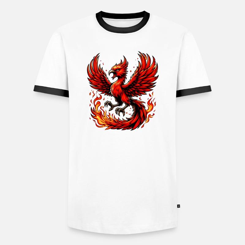 Red Phoenix - Men's Ringer Shirt - white/black