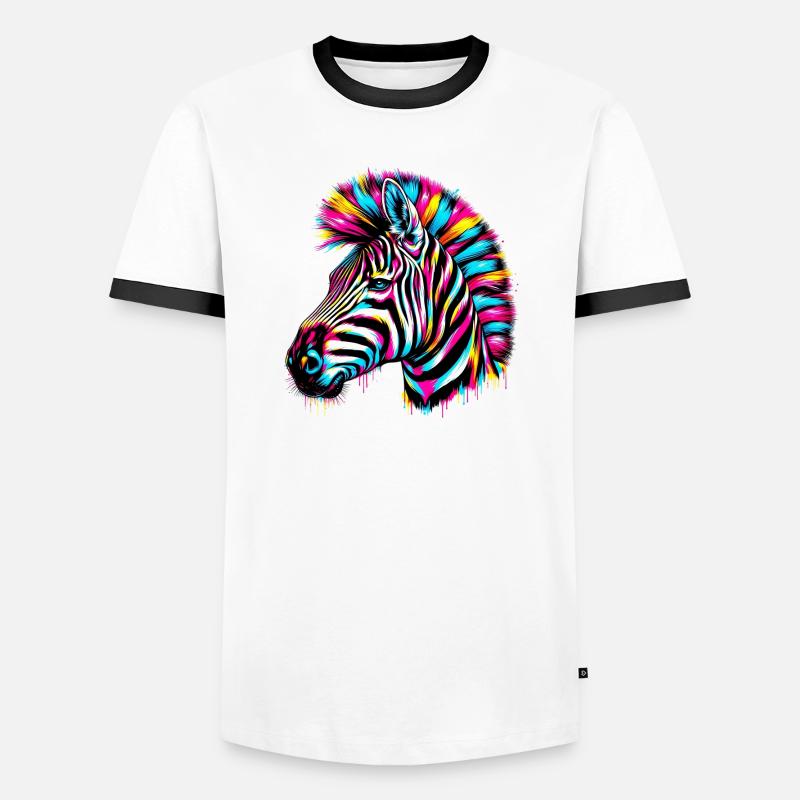 Zebra - Men's Ringer Shirt - white/black