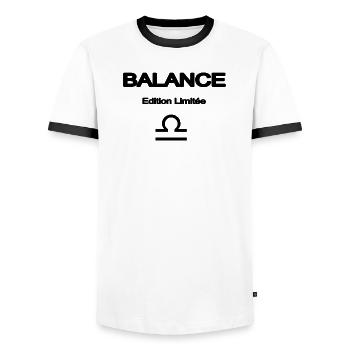 BALANCE SIGNE ASTRO ELEGANT - T-shirt contrasté Homme - blanc/noir - Devant - AI Model Female 172 light (172cm) & AI Model Male 178 dark (178cm)