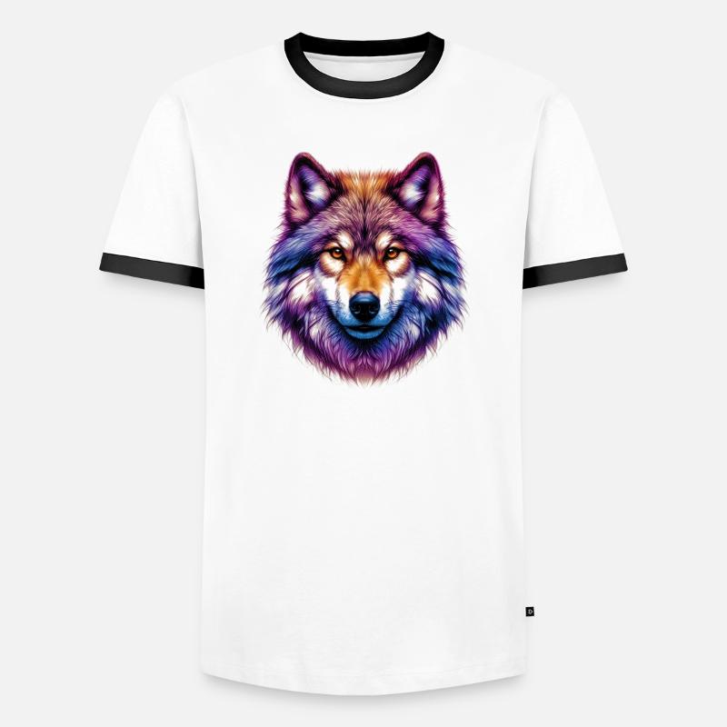Wolf - Men's Ringer Shirt - white/black