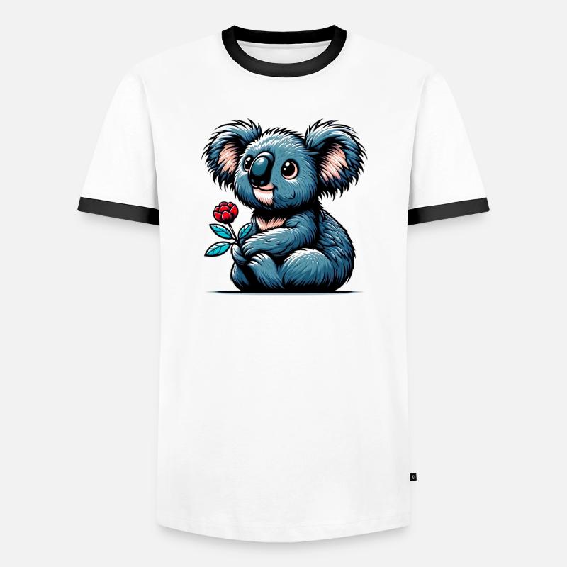 Koala - Männer Kontrast-T-Shirt - Weiß/Schwarz