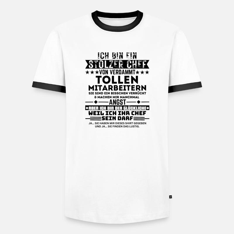 Stolzer Chef Glücklich - Männer Kontrast-T-Shirt - Weiß/Schwarz
