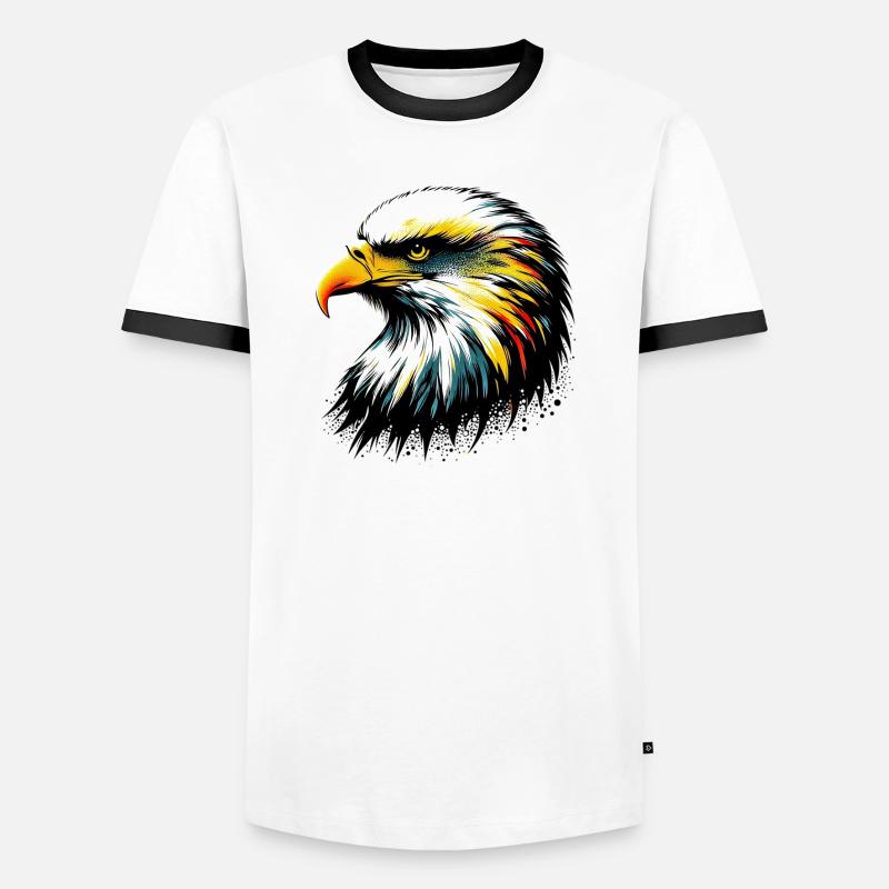 Eagle - Men's Ringer Shirt - white/black