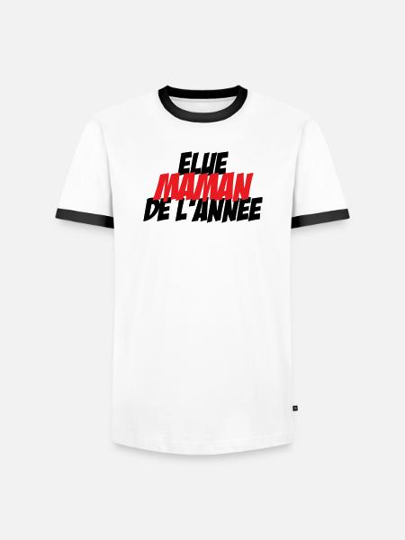 élue Maman de l'année - T-shirt contrasté Homme - blanc/noir