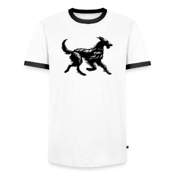 Scottish Deerhound - Men's Ringer Shirt - white/black - Front - AI Model Female 172 light (172cm) & AI Model Male 178 dark (178cm)