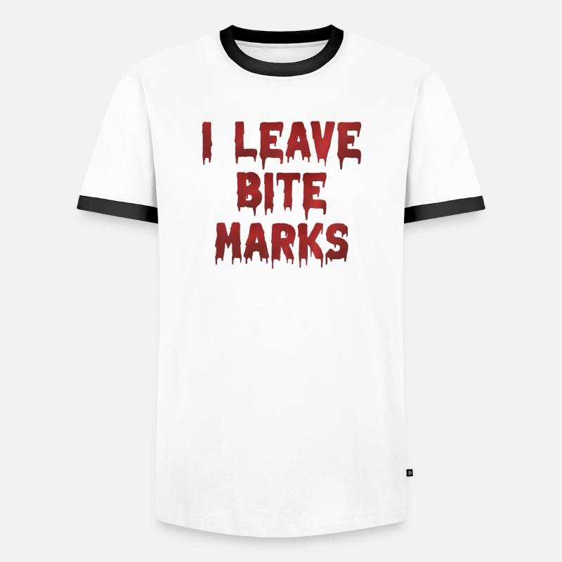 bite marks blutspuren - Männer Kontrast-T-Shirt - Weiß/Schwarz