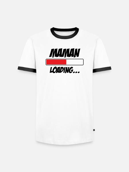 Mom loading... Please Wait - Mother-to-be - Men's Ringer Shirt - white/black