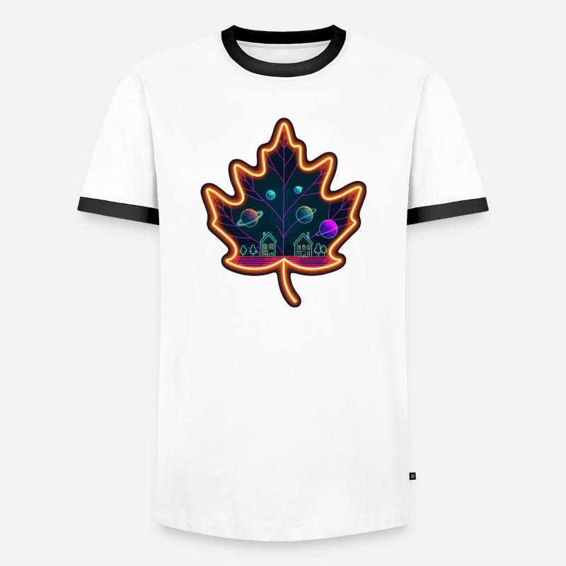Maple leaf - Men's Ringer Shirt - white/black