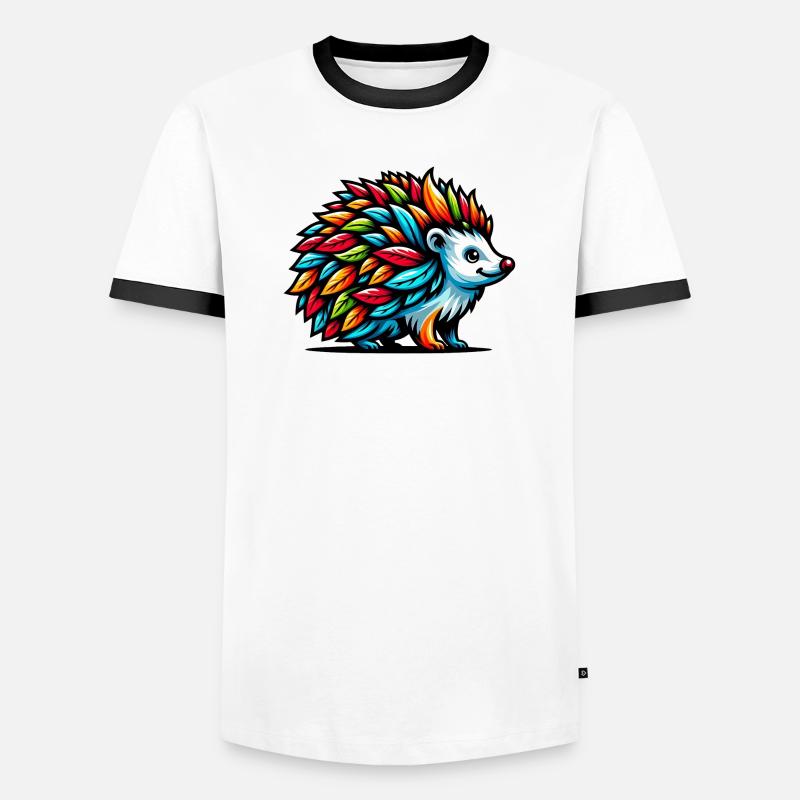 Igel - Männer Kontrast-T-Shirt - Weiß/Schwarz