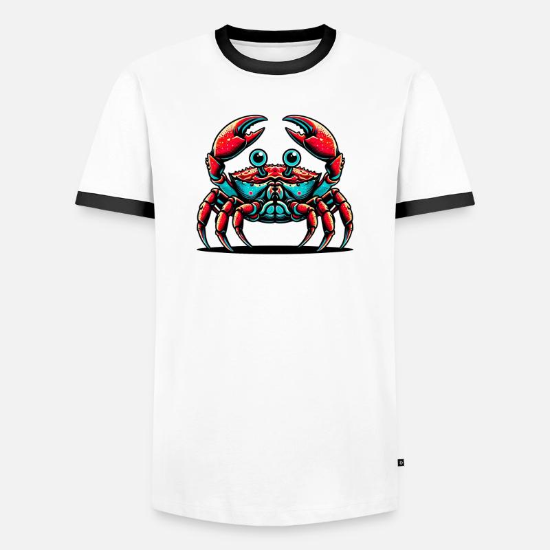 Crab - Men's Ringer Shirt - white/black