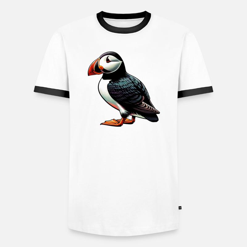 Puffin - Men's Ringer Shirt - white/black