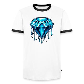 Diamant - T-shirt contrasté Homme - blanc/noir - Devant - AI Model Female 172 light (172cm) & AI Model Male 178 dark (178cm)