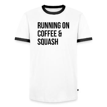 Squash Squash Squash - Men's Ringer Shirt - white/black - Front - AI Model Female 172 light (172cm) & AI Model Male 178 dark (178cm)