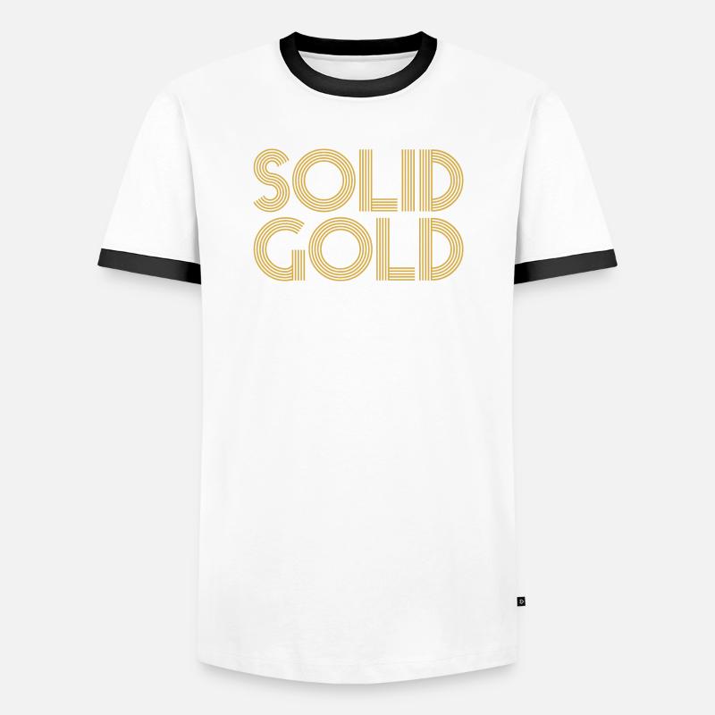 SOLID GOLD - Men's Ringer Shirt - white/black
