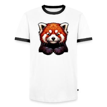 Petit panda - T-shirt contrasté Homme - blanc/noir - Devant - AI Model Female 172 light (172cm) & AI Model Male 178 dark (178cm)