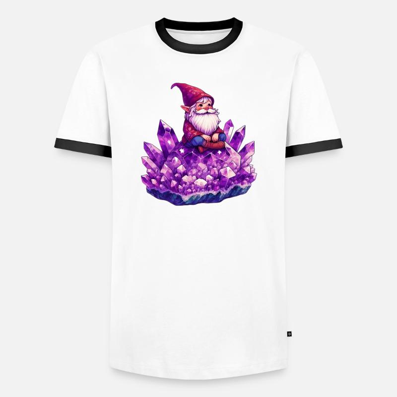 Gnom - Männer Kontrast-T-Shirt - Weiß/Schwarz